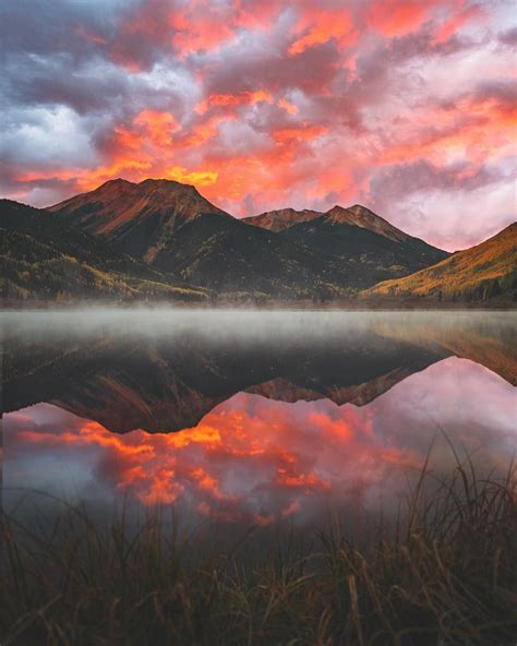 Morning Glow Crystal Lake Colorado Springs Sunset And Mountain