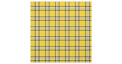 Yellow Plaid Tartan Fabric Zazzle