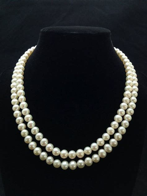 Genuine Pearl Necklace AAA Pearl Necklace Double Strand Etsy Cartier Joyas Collar De Perlas