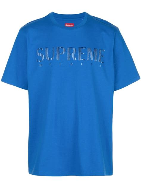 Supreme Cotton Gradient Logo T Shirt In Blue For Men Lyst