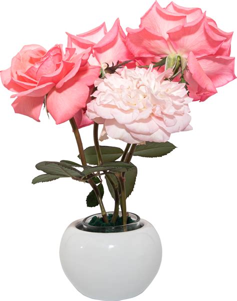 Pink Rose Flowers In Vase Transparency Background 8848129 Png