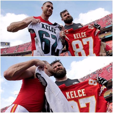 Travis And Jason Kelce Enjoy A Moment After The Chiefs And Eagles Game On