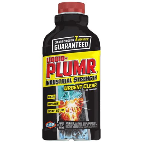 Liquid Plumr Industrial Strength Urgent Clear Drain Clog Remover 17 Oz