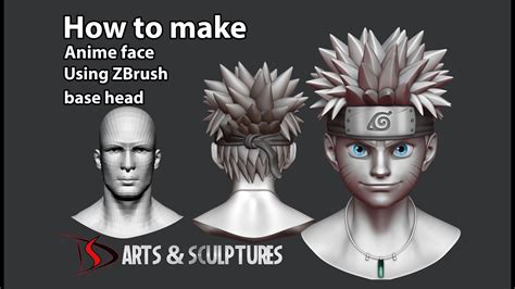 Zbrush Tutorial How To Make An Anime Face Using Zbrush Base Head