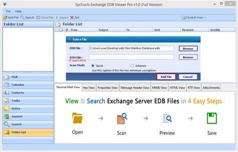 Open Exchange Server Database File And Edb Viewer Software
