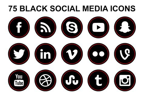 75 Epic Social Media Round Icons Illustrator Graphics Creative Market