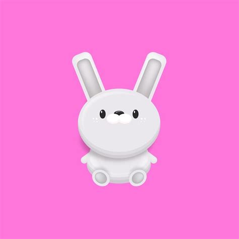 Premium Vector Cute White Rabbit Icon