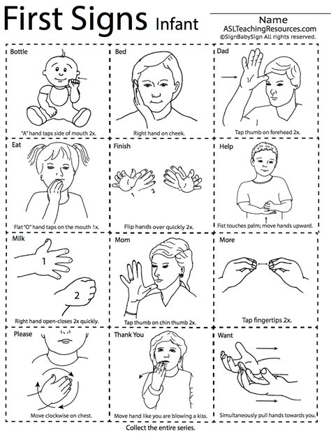 Basic Words Sign Language Flashcards Asl Sign Language Chart Baby