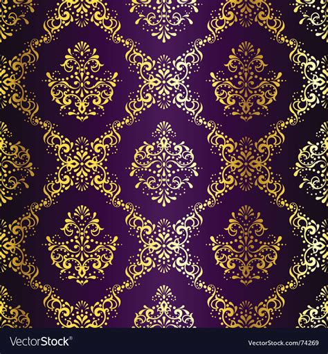 Gold On Purple Seamless Royalty Free Vector Image