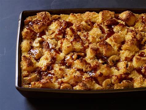Put cubed bread in a large bowl with milk, let stand for 1 hour. Salted Caramel-Banana Bread Pudding Recipe | Food Network ...