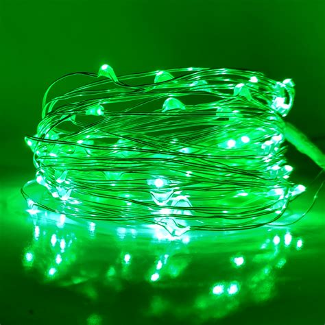 33 Foot Plug In Led Fairy Lights 100 Green Micro Led Lights On