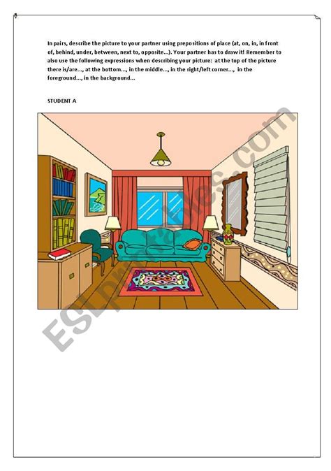 Describe The Picture And Draw It Esl Worksheet By Ecwartz