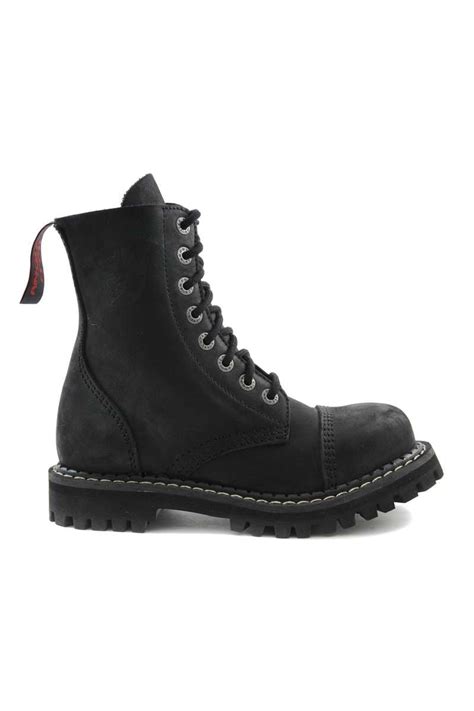 angry itch 8 hole ranger boots matt leather black dark ages