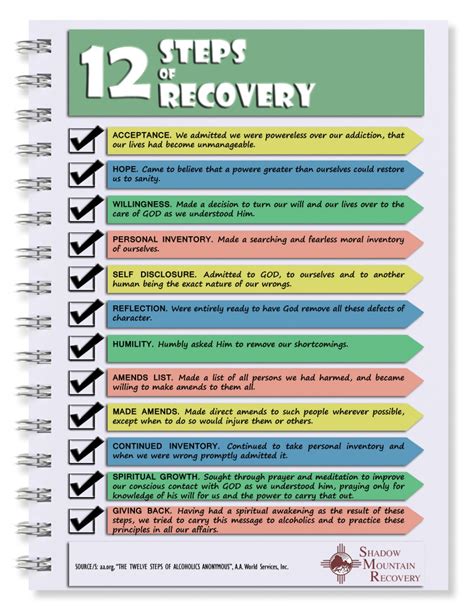 12 Steps Of Recovery R Selfcarecharts