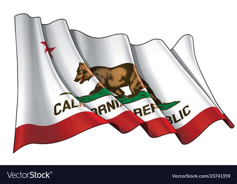 Waving Flag State California Royalty Free Vector Image