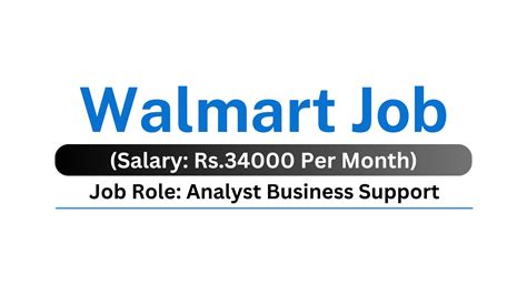 Walmart Job | Work From Office Job | Analyst Business Support | Urgent