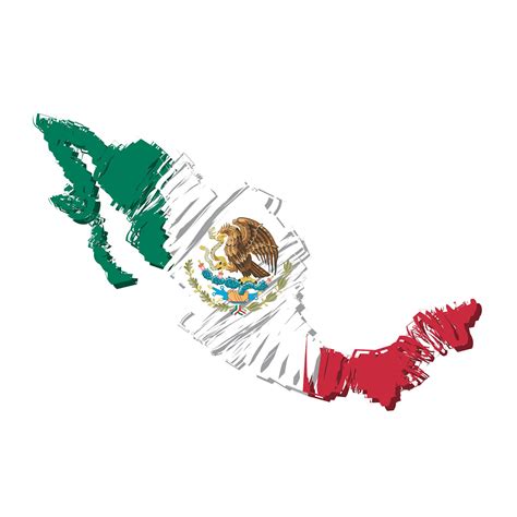 Idool Mapa De México Con Bandera Mexicana Símbolos Patrios 16 De