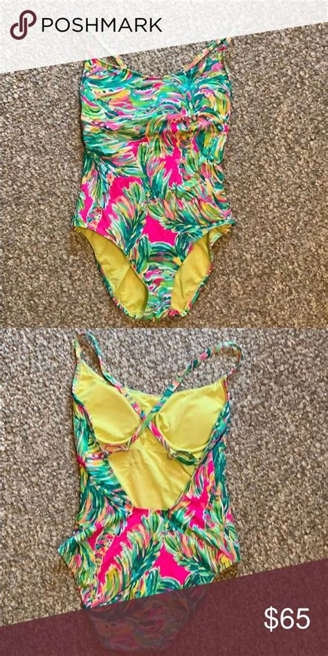 Lilly Pulitzer Pink And Green Swim Suit One Piece Lily Pulitzer Pink