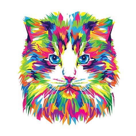 Premium Vector Colorful Cat Vector Illustration