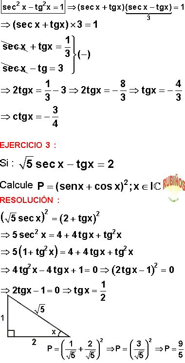 Identidades Trigonometricas Ejercicios Resueltos En Pdf