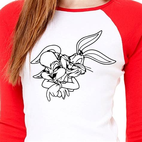 bugs and lola bunny outline digital cut file looney tunes etsy