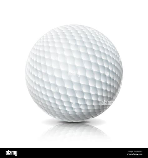 Realistic Golf Ball Isolated On White Background Traditional Classic