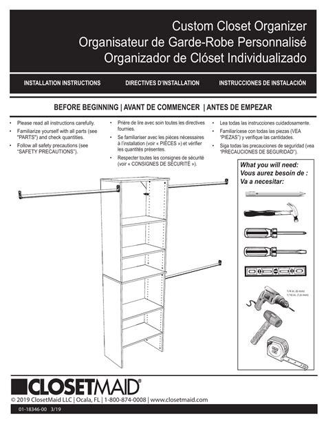 Closetmaid Installation Guide