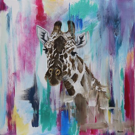 ‘giraffe Original Acrylic Painting Naomi Watkins Art