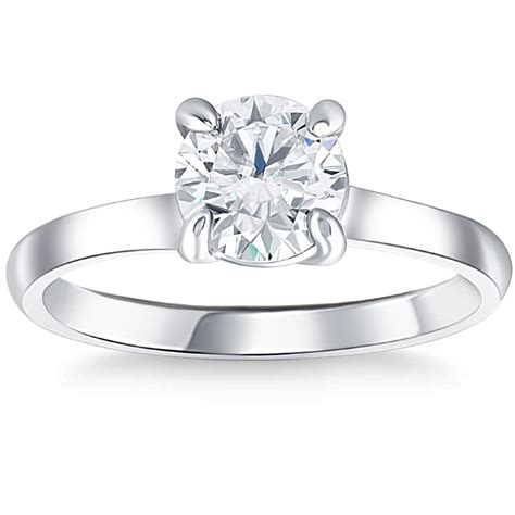 1 Ct Diamond Solitaire Engagement Ring 14k White Gold