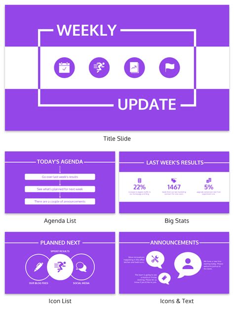 Bold Weekly Update Venngage Business Presentation Templates