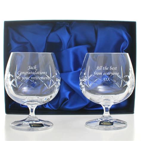 Personalised Brandy Glass Set Including T Box Next Day Delivery