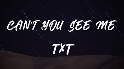 txt can t you see me lyrics youtube