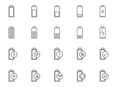 20 Battery Vector Icons