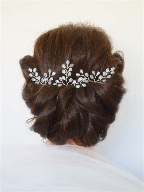 Crystal Hair Pins Bridal Hair Accessories Bridal Hair Pins Etsy