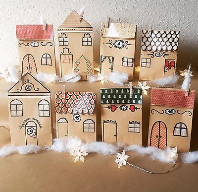 adventskalender dorf haeuser stadt handarbeit aus