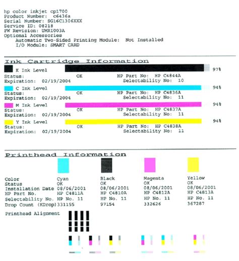 Hp Color Inkjet Printer Cp1700 Internal Tests Hp Customer Support