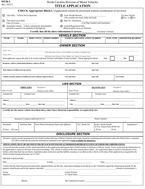 Whilst there is no limit on the length of a title (as it may be automatically generated from other data), information providers are warned that it may be truncated if long. Form MVR-1 Download Fillable PDF or Fill Online Title ...