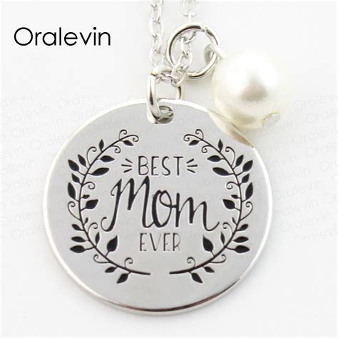 Baby mother pregnant heart family necklace for mother father day women man love gift gold silver color stainless steel jewelry. BEST MOM EVER Engraved Pendant Charms Necklace Mother Day ...