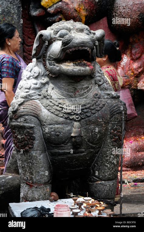 hanuman dhoka durbar square kathmandu nepal detail closeup art religion lion statue symbolism