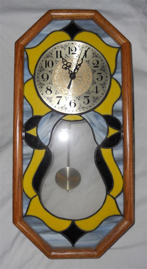 Handmade Stained Glass And Wood Frame Wall Clock Frames