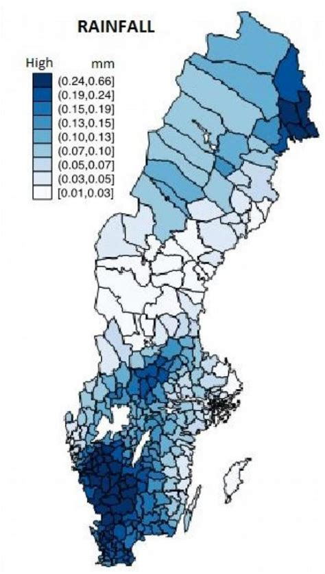 Sweden Rain Map Map Of Sweden Rain Northern Europe Europe
