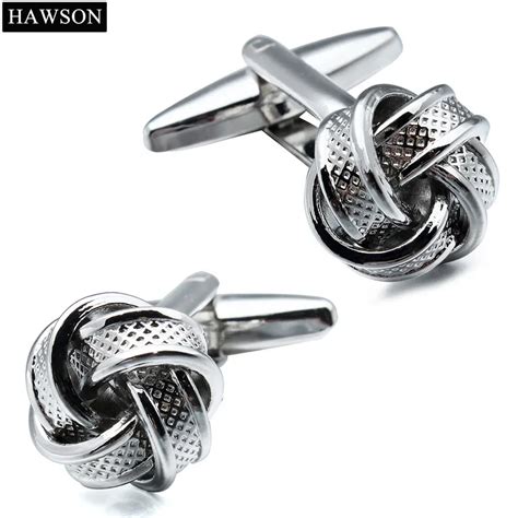 Metal Cuff Links Novelty Cufflinks Simple Fastener Knot Mens Cuff Link