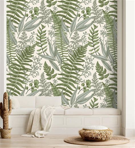 Wallpaper Herbs Botanical Peel And Stick Removable Wall Paper Etsy