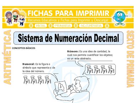 Sistema De Numeración Decimal Para Sexto De Primaria ¡fichas Gratis