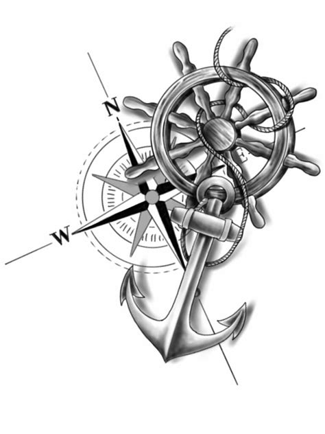 Compass And Anchor Tattoo Design Erick Cervantes