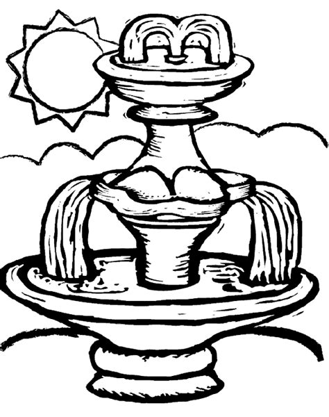 Click on each image to save it, print, and then color. Fountain Coloring Page | crayola.com