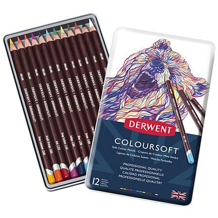 Derwent Coloursoft Tin Assorted Colour Pencils Schleiper