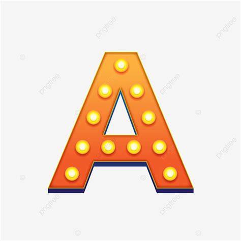 Orange Neon Lamp A Letter Font Show Style Png Image Text Effect Eps