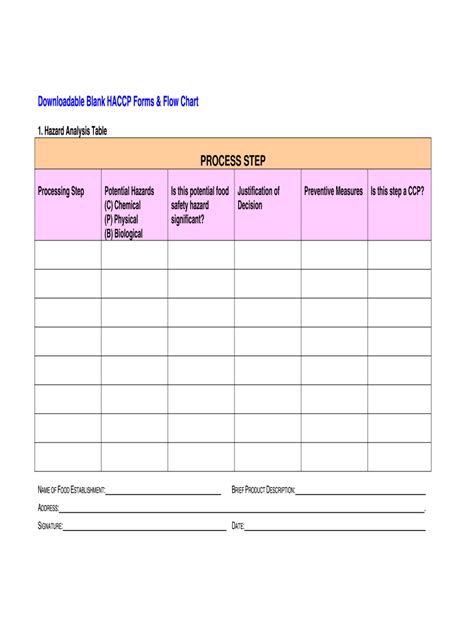 Haccp Template Free Download Free Printable Templates
