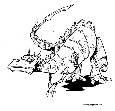 Coloring Pages Dinosaur Robot - 126+ Popular SVG Design